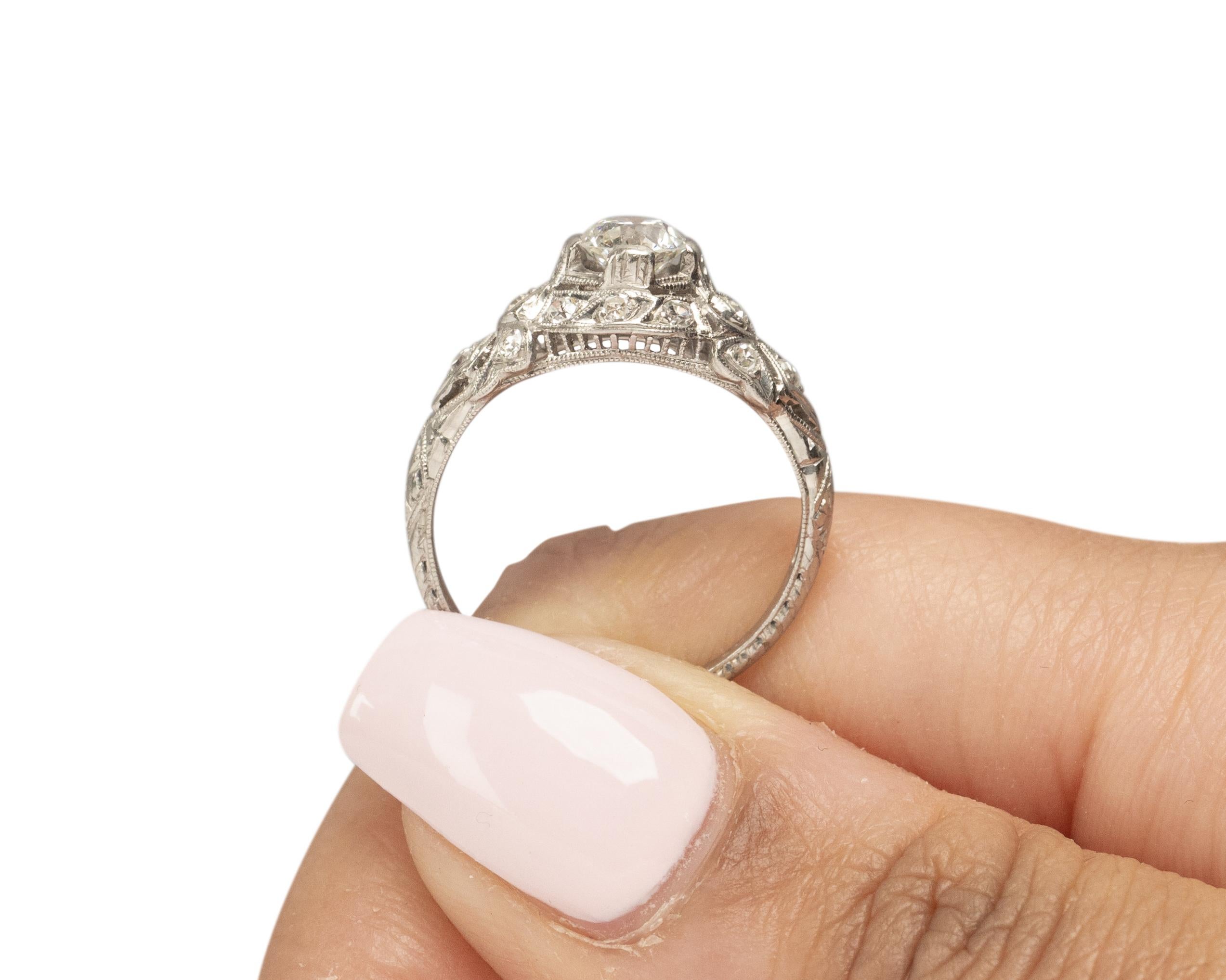 .55 Carat Art Deco Diamond Platinum Engagement Ring 3