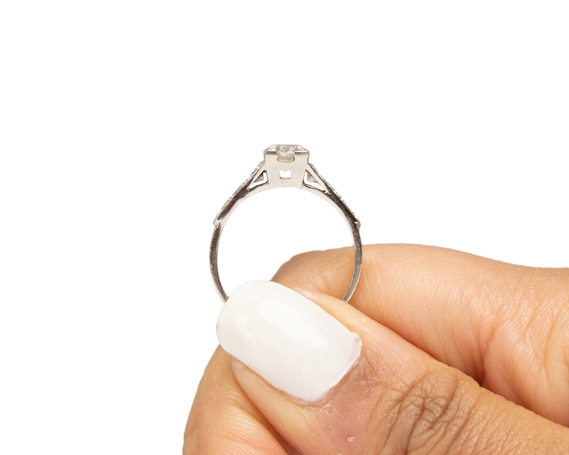 .55 Carat Art Deco Diamond Platinum Engagement Ring For Sale 3