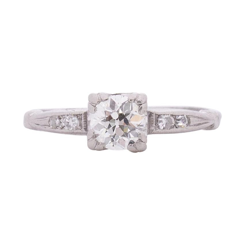 .55 Carat Art Deco Diamond Platinum Engagement Ring