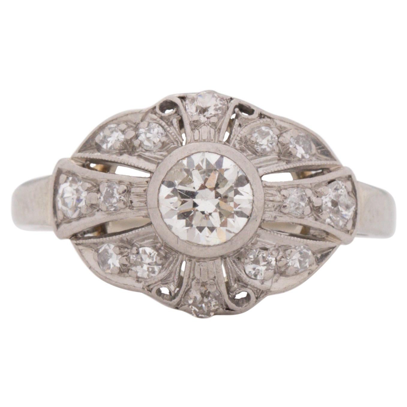 .55 Carat Art Deco Diamond Platinum Engagement Ring