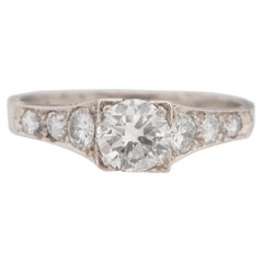 55 Karat Art Deco Diamant-Platin-Verlobungsring