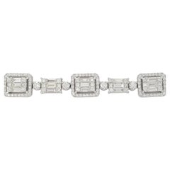 5.5 Carat Baguette and Round Brilliant Cut Diamond Bracelet