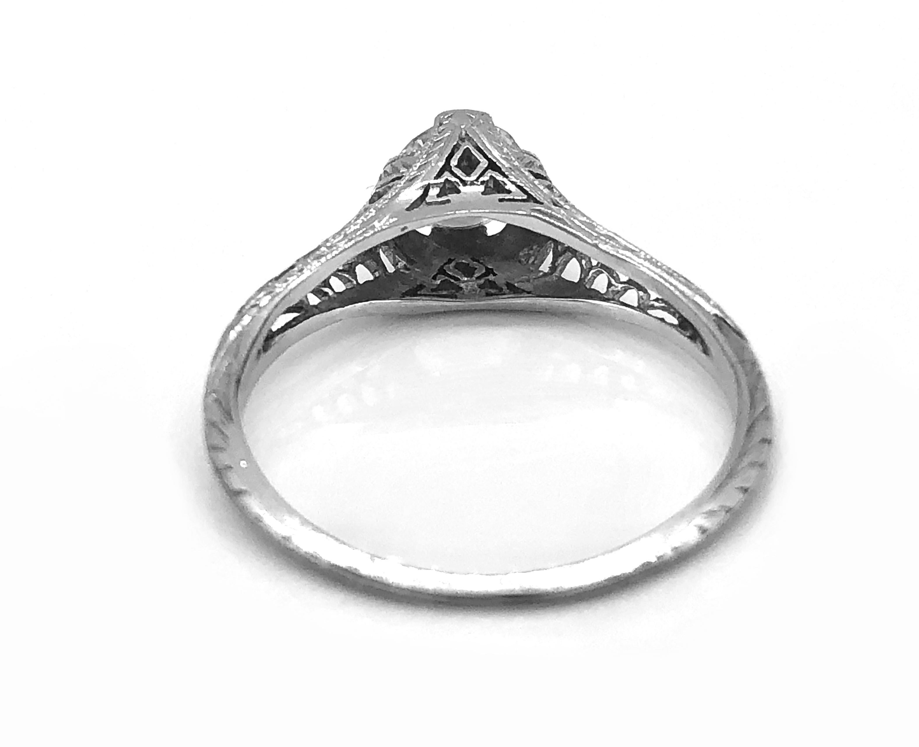 .55 Carat Diamond Antique Engagement Ring Platinum In Excellent Condition In Tampa, FL