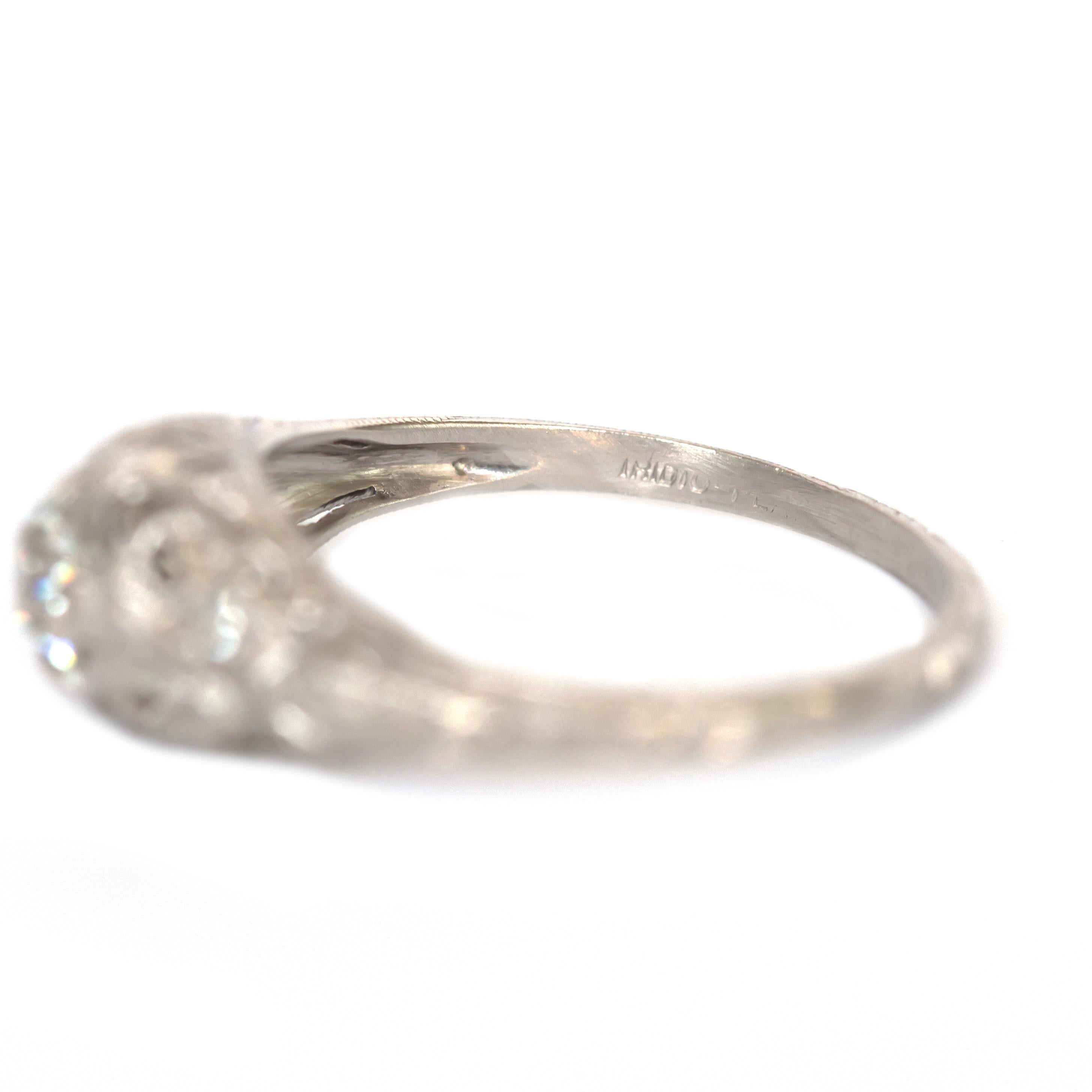 Women's or Men's .55 Carat Diamond Platinum Engagement Ring