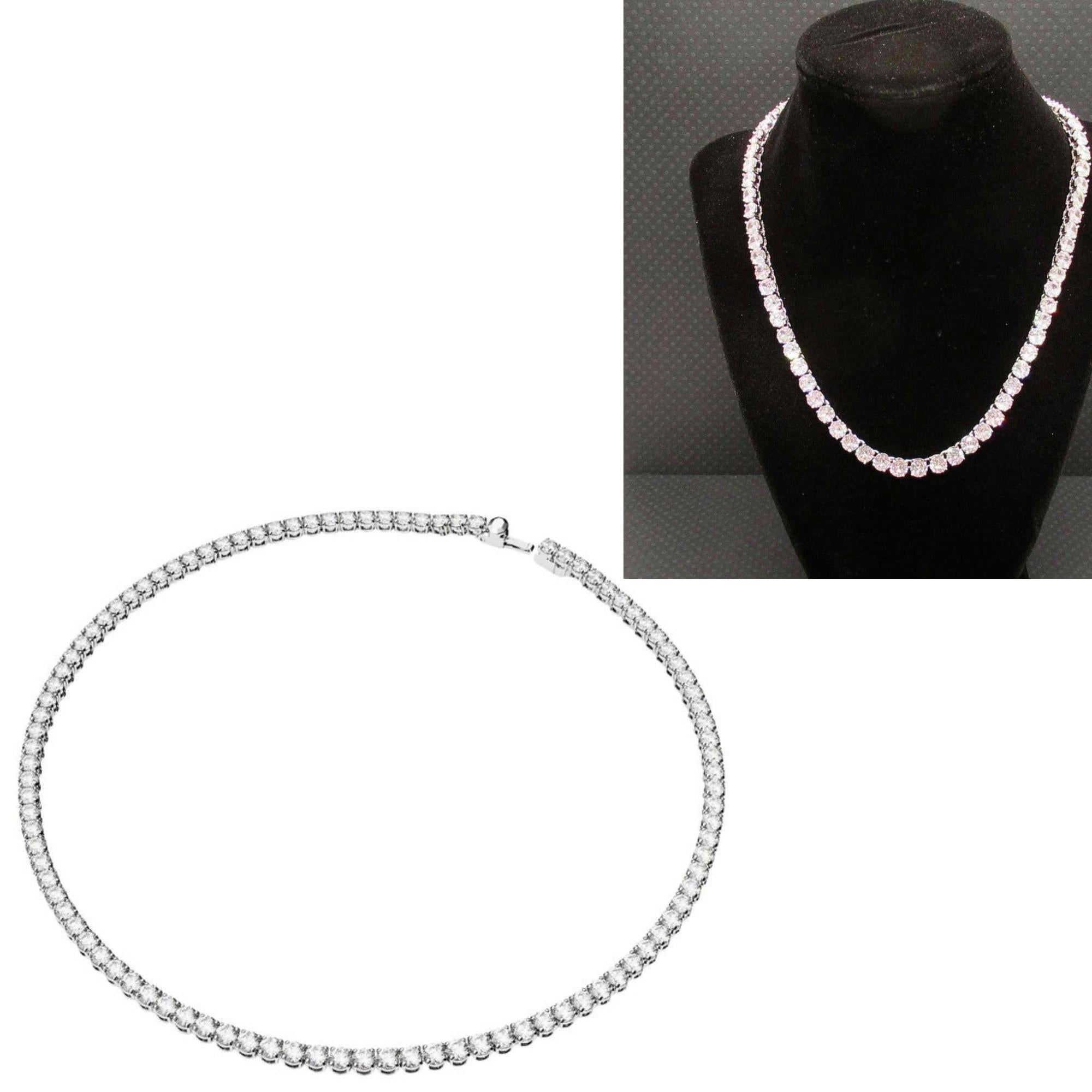 55-karätige Diamant-Tennis-Halskette  0,60 Karat pro Stück  D-E-F Farbe  VVS-Klarheit im Angebot 3