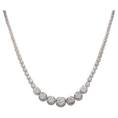 5.5 Carat Diamond White Gold Graduated Riviera Cupcake Tennis Necklace