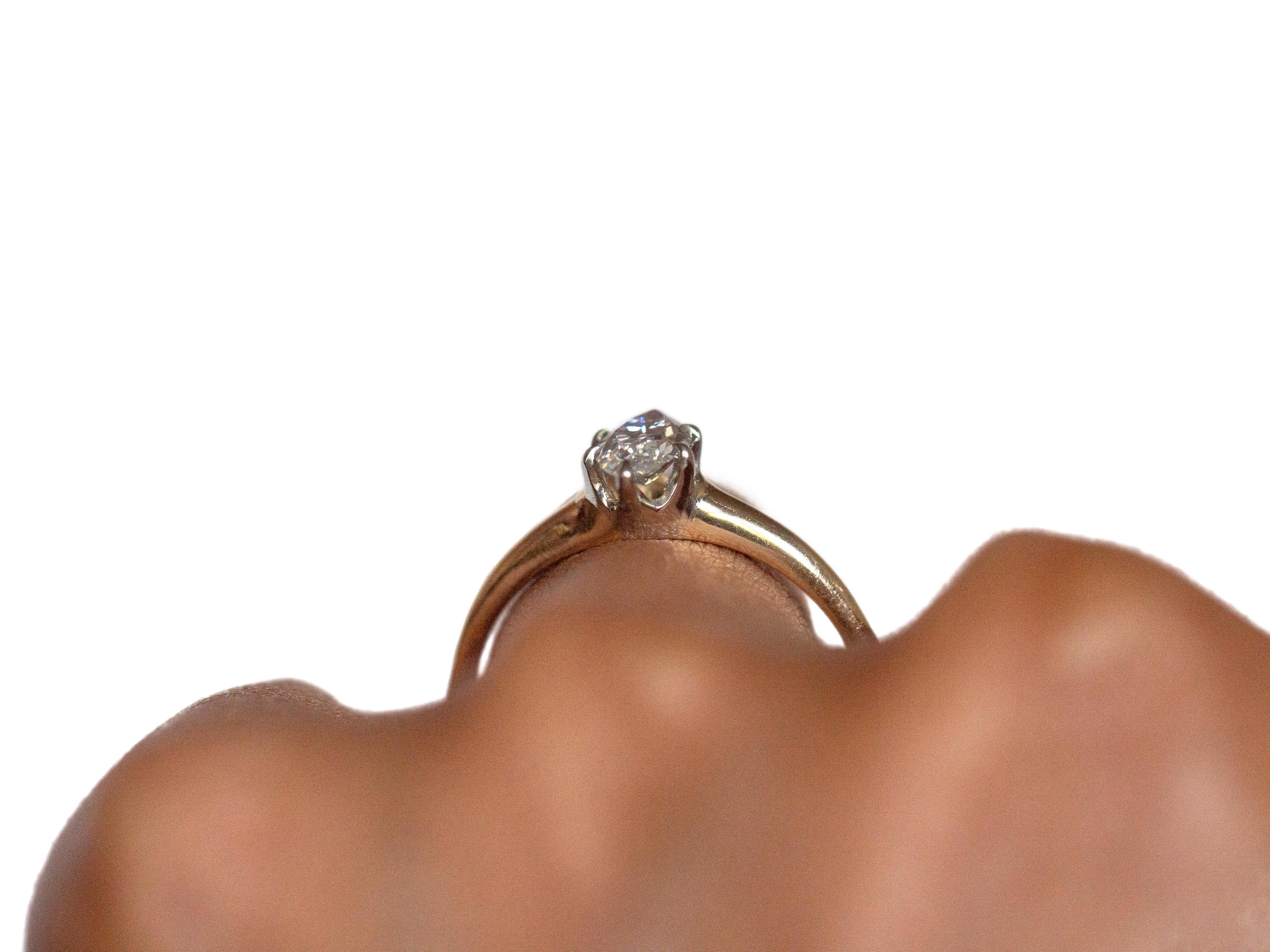 .55 Carat Diamond Yellow Gold and Platinum Engagement Ring In Good Condition In Atlanta, GA