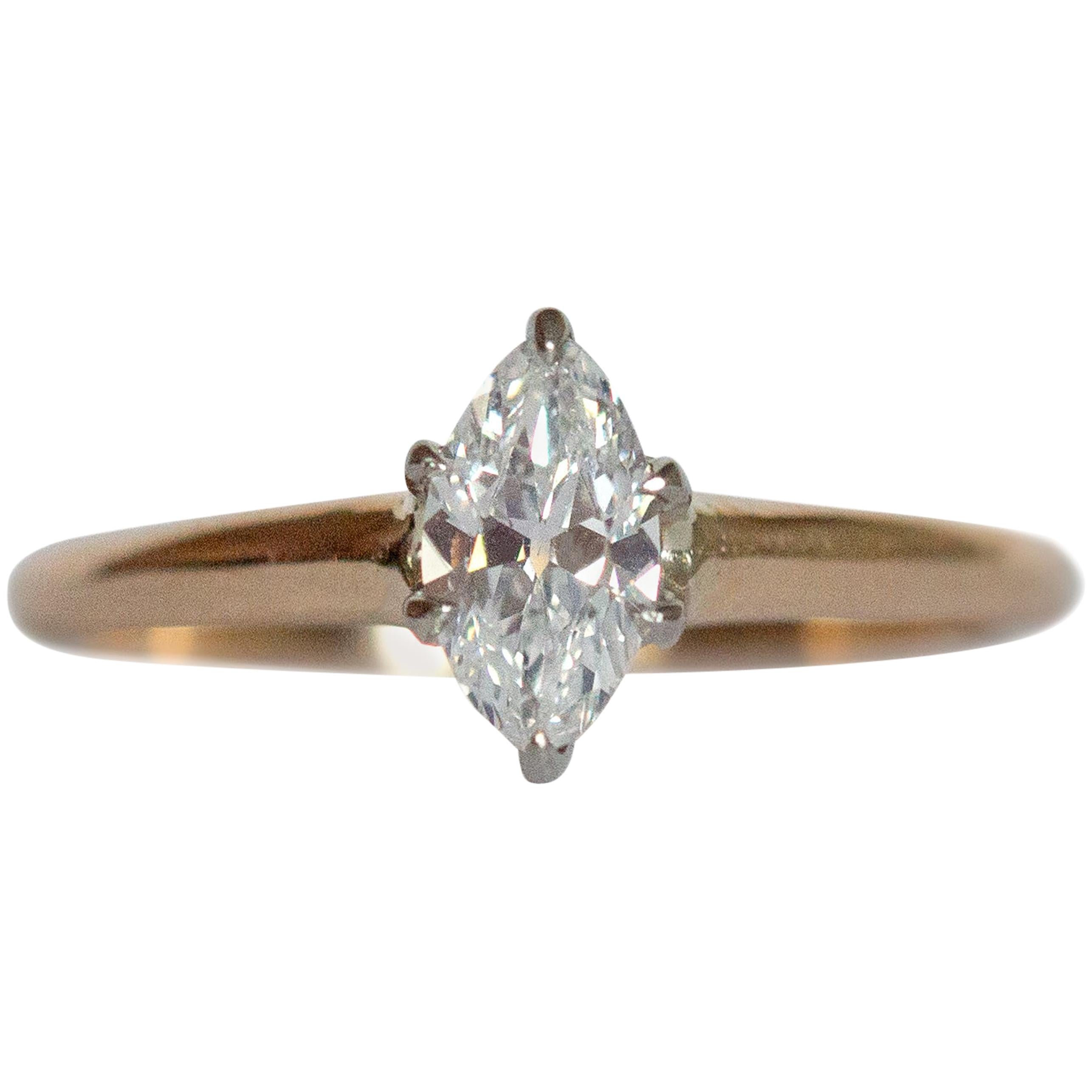 .55 Carat Diamond Yellow Gold and Platinum Engagement Ring