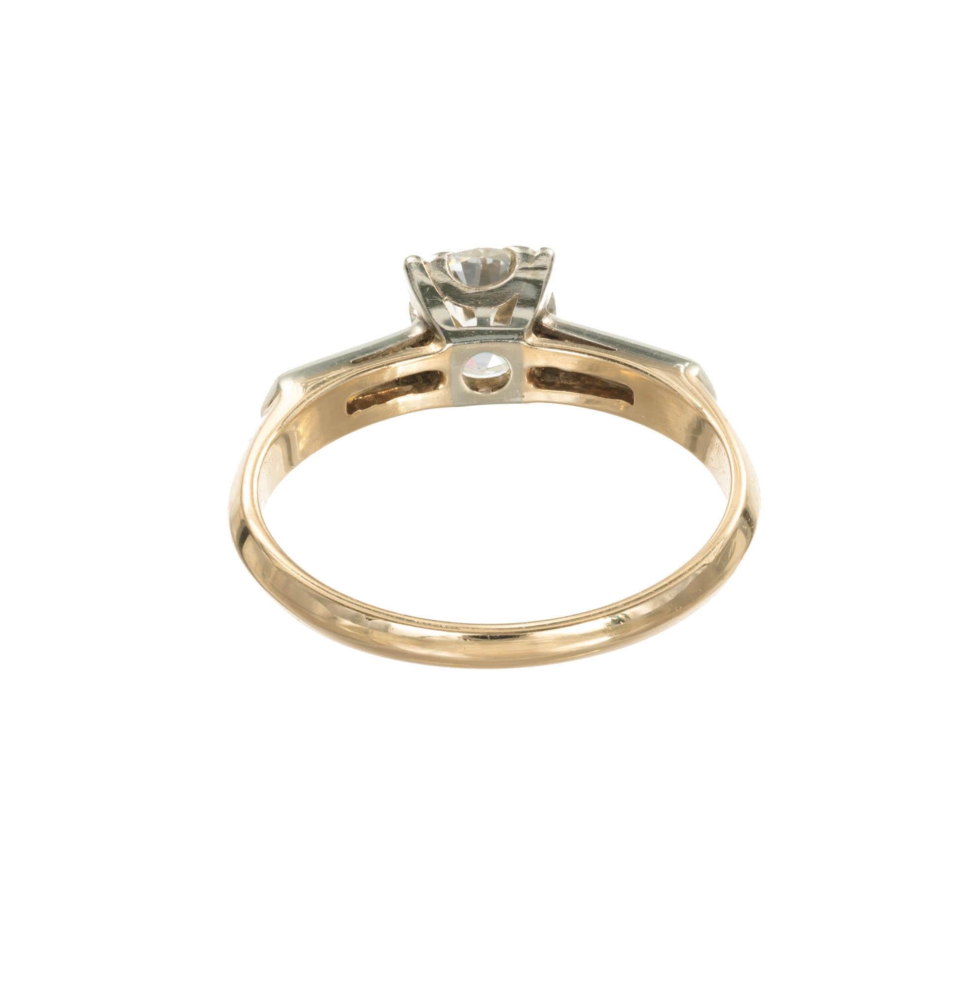 0,75 Karat Diamant-Verlobungsring aus Gelb-Weißgold im Zustand „Gut“ im Angebot in Stamford, CT