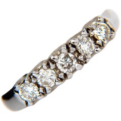 Bague classique à anneau en or 14 carats avec diamants de 0,55 carat H/VS