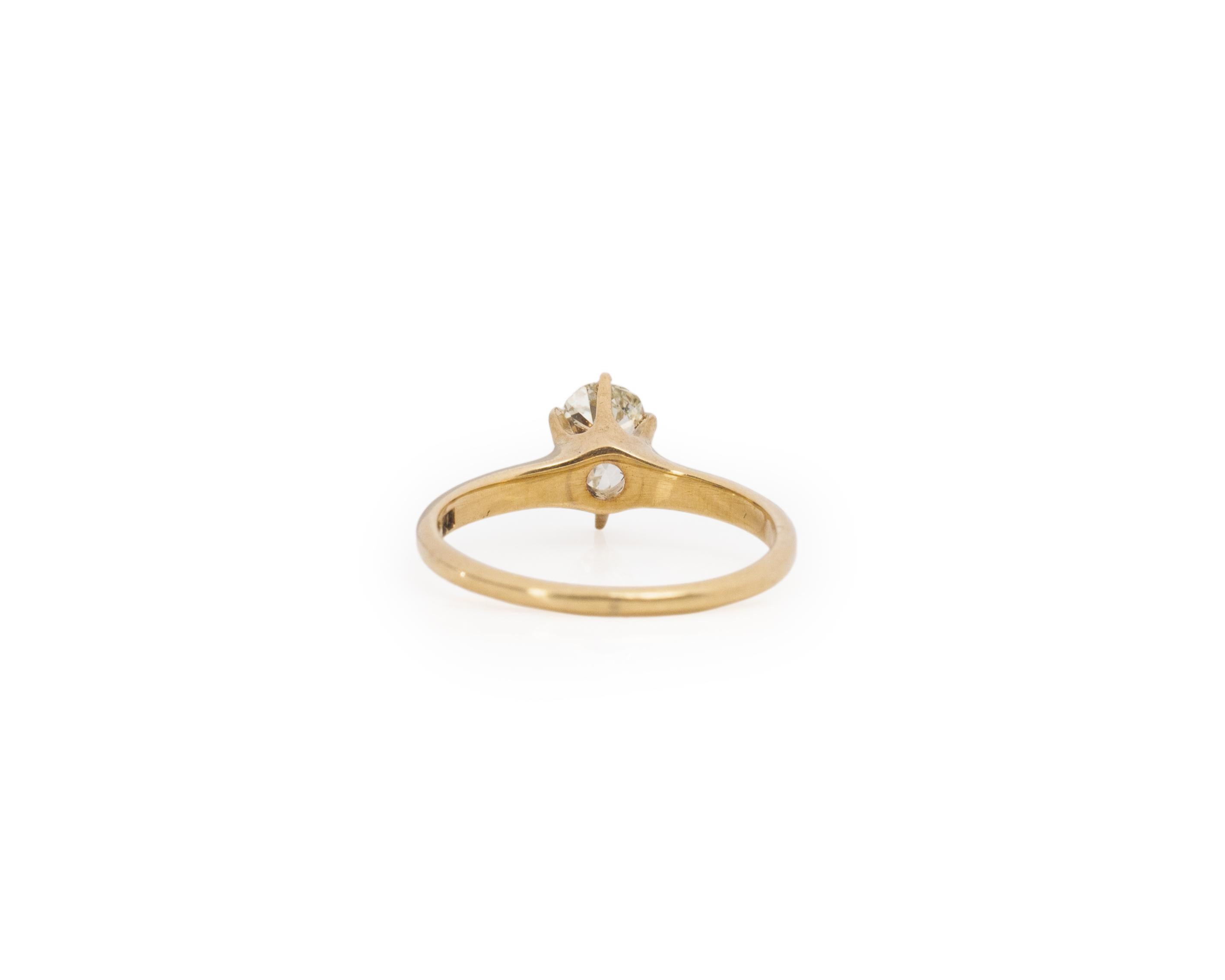 .55 Carat Edwardian Diamond 14 Karat Yellow Gold Engagement Ring In Good Condition For Sale In Atlanta, GA