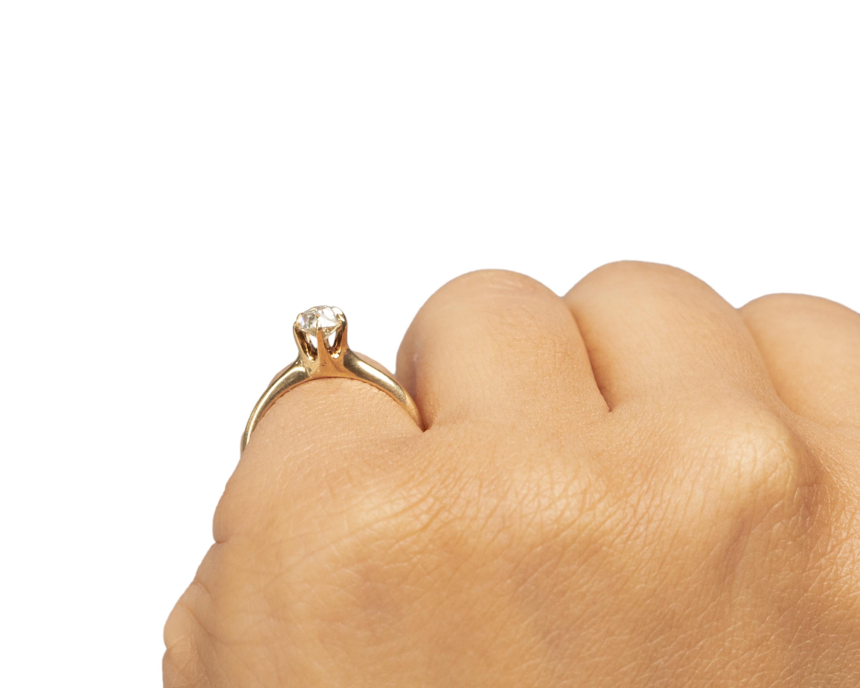 .55 Carat Edwardian Diamond 14 Karat Yellow Gold Engagement Ring For Sale 2