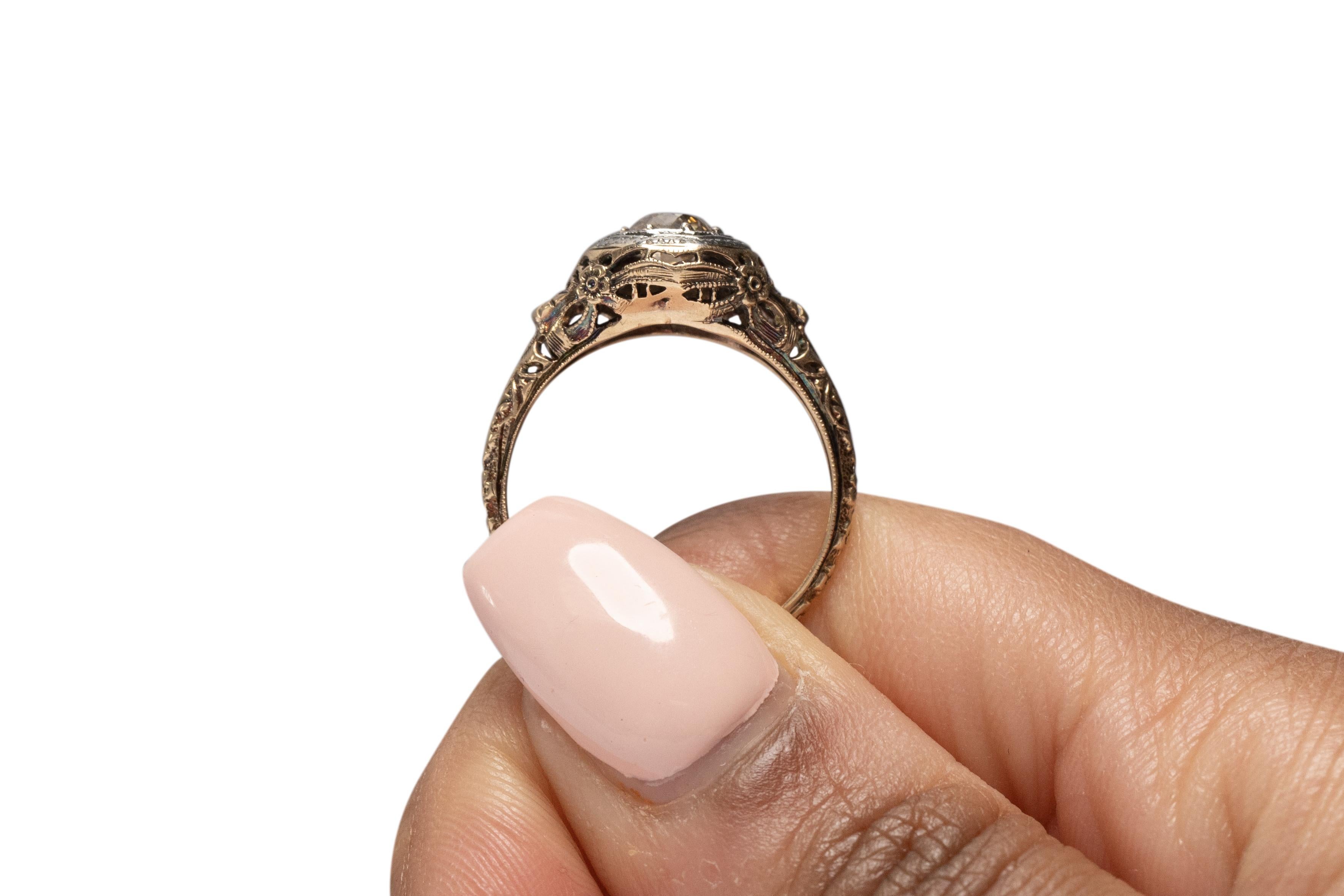.55 Carat Edwardian Diamond 14 Karat Yellow Gold Engagement Ring 3