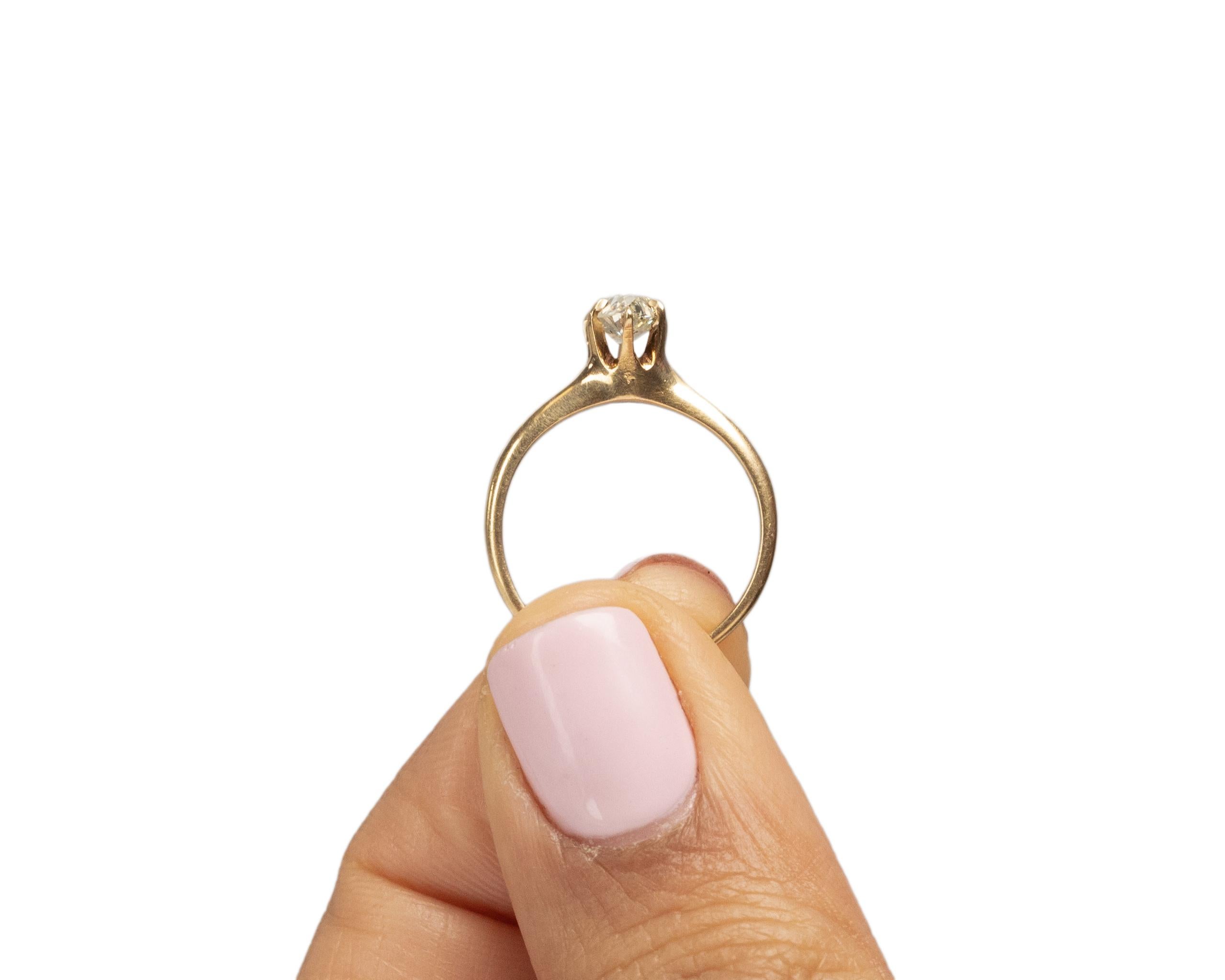 .55 Carat Edwardian Diamond 14 Karat Yellow Gold Engagement Ring For Sale 3