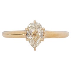 Antique .55 Carat Edwardian Diamond 14 Karat Yellow Gold Engagement Ring
