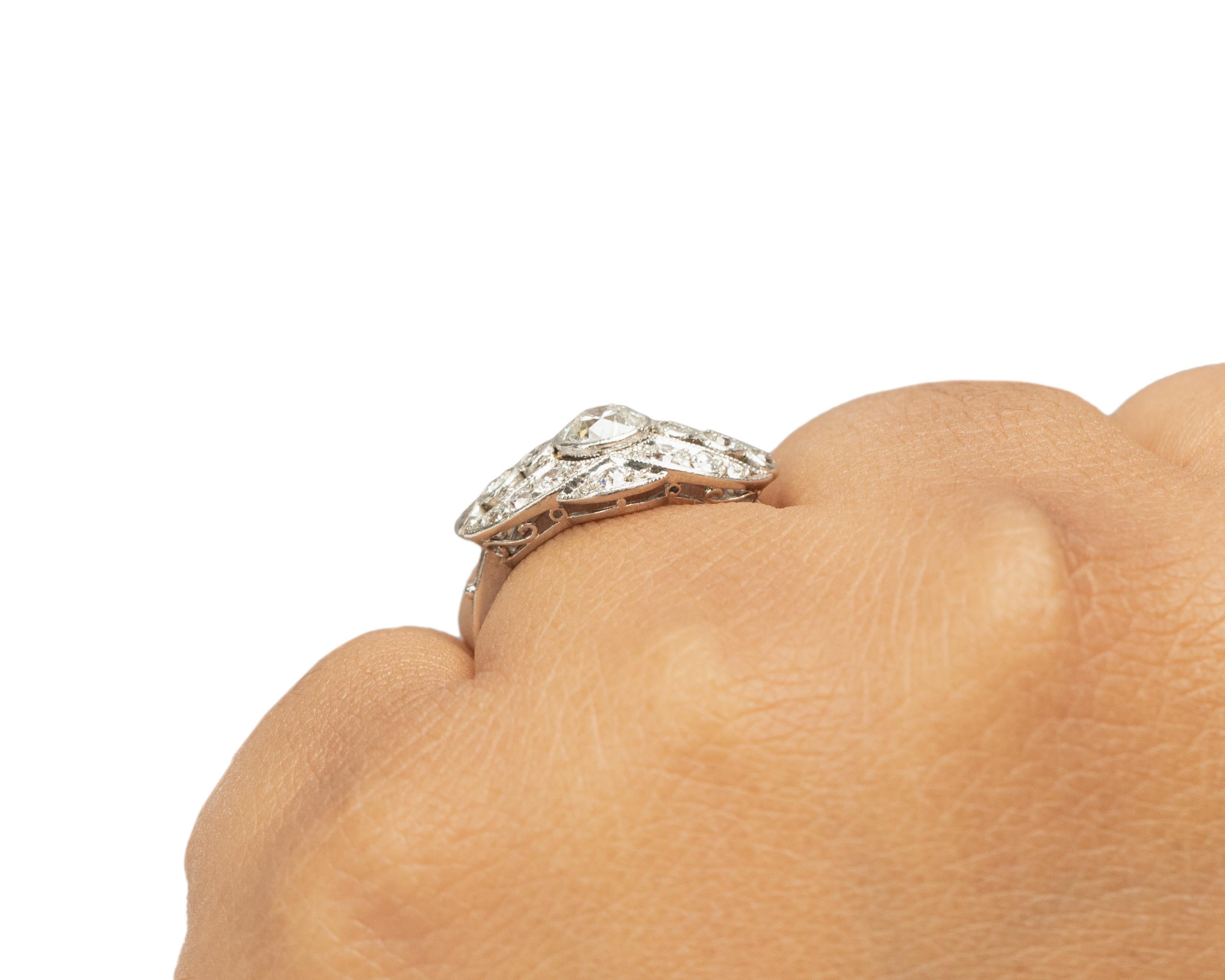 .55 Carat Edwardian Diamond Platinum Engagement Ring For Sale 1