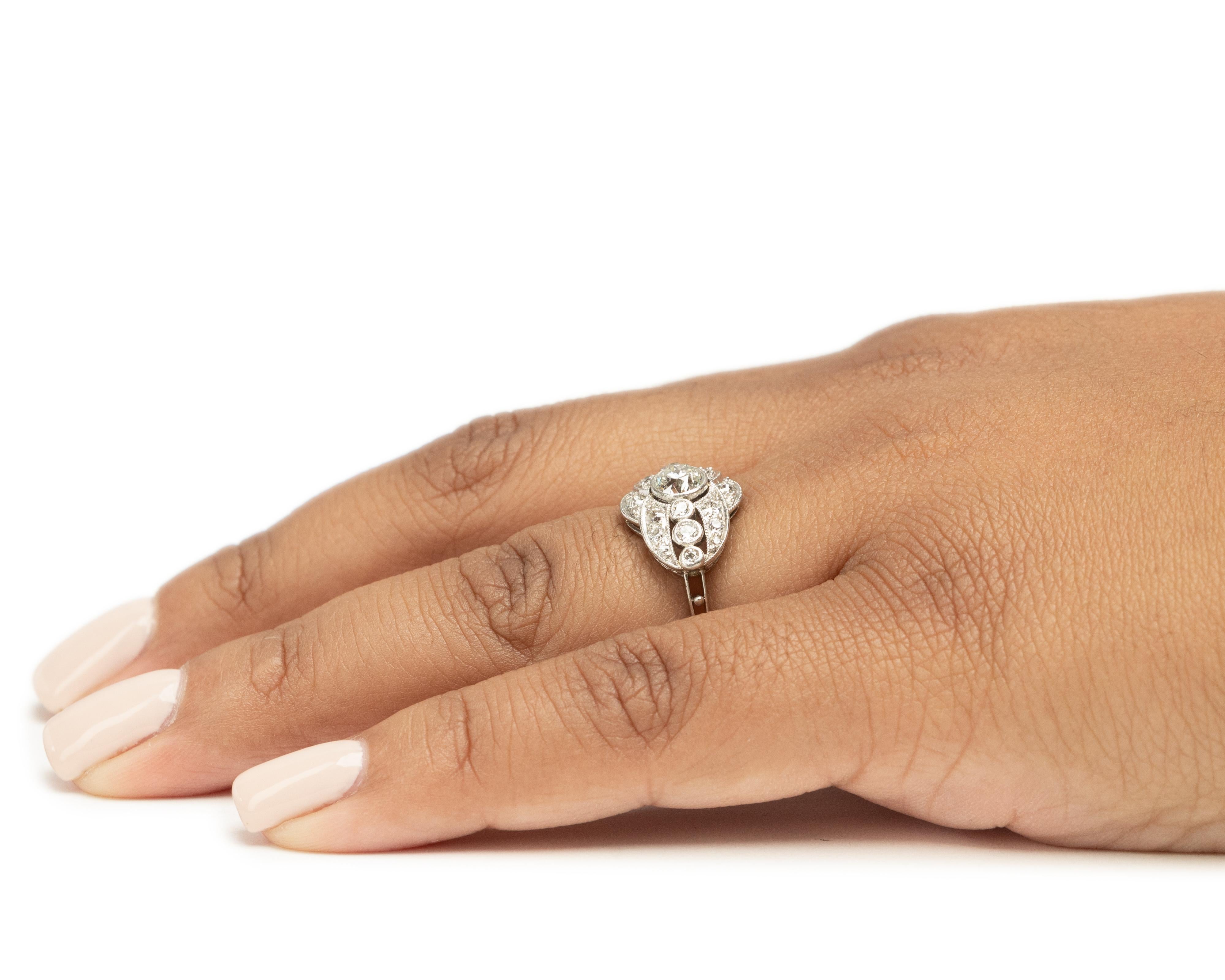 .55 Carat Edwardian Diamond Platinum Engagement Ring For Sale 2