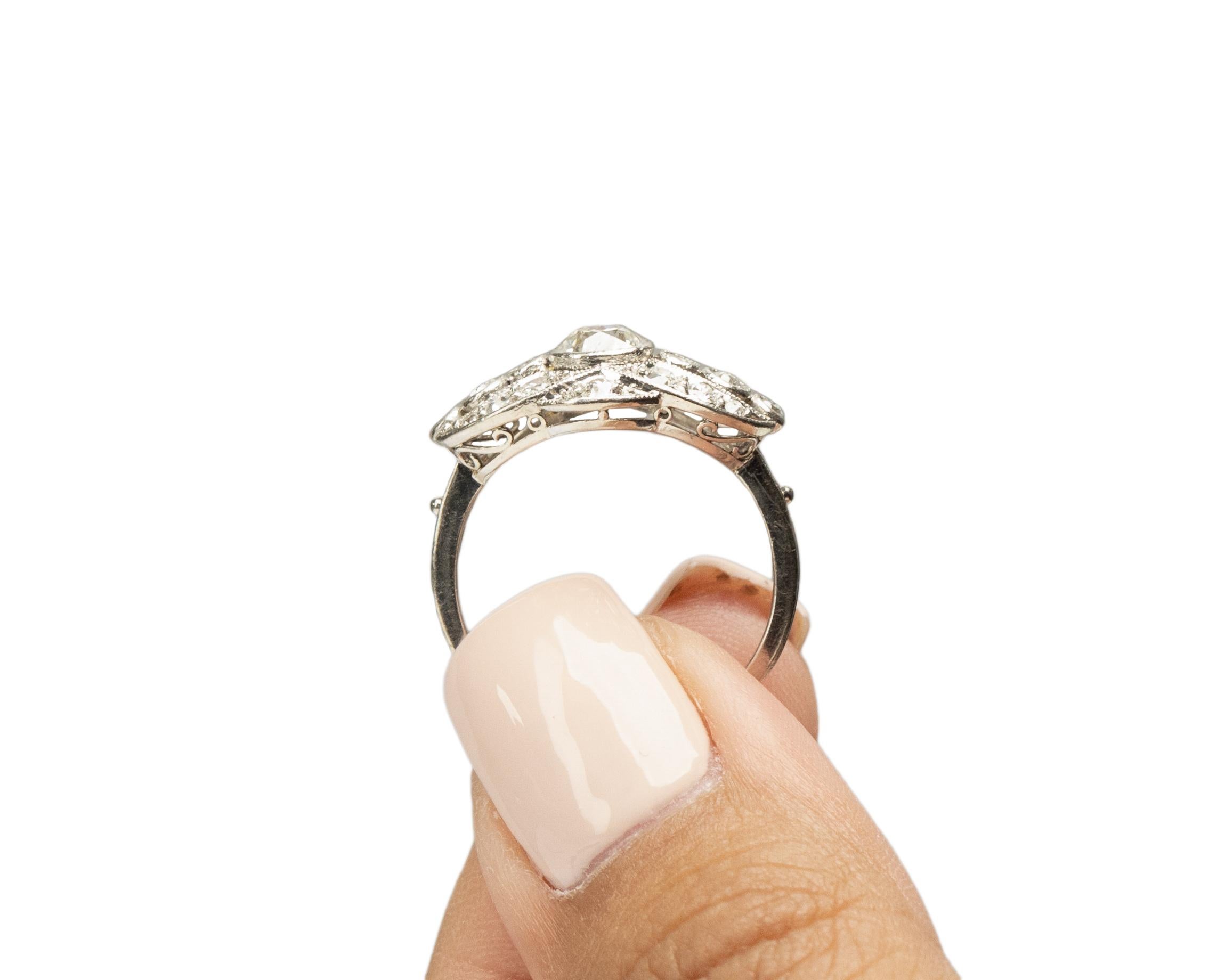 .55 Carat Edwardian Diamond Platinum Engagement Ring For Sale 3