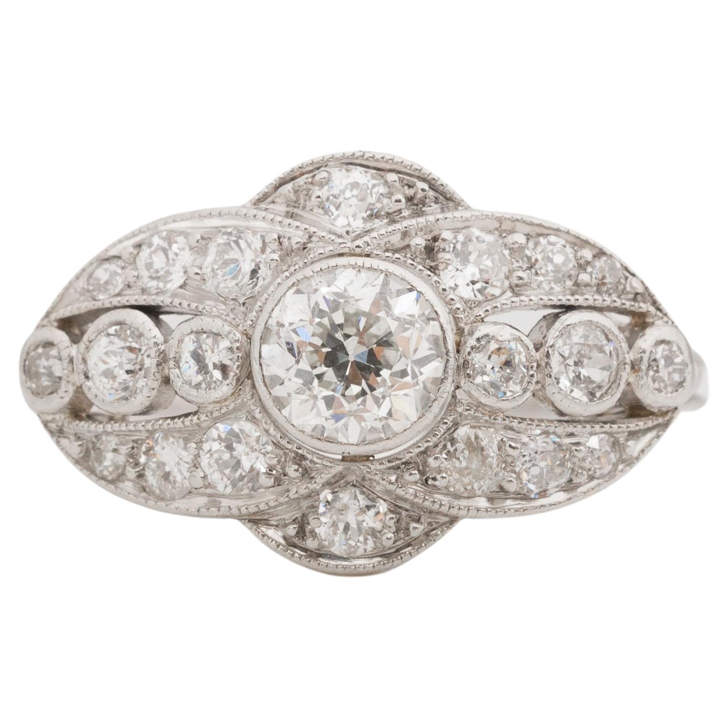 .55 Carat Edwardian Diamond Platinum Engagement Ring For Sale
