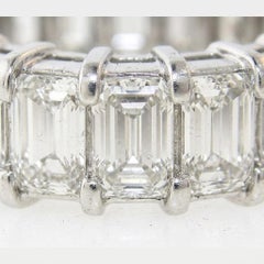 5.5 Carat Emerald Cut Diamond Platinum Eternity Band