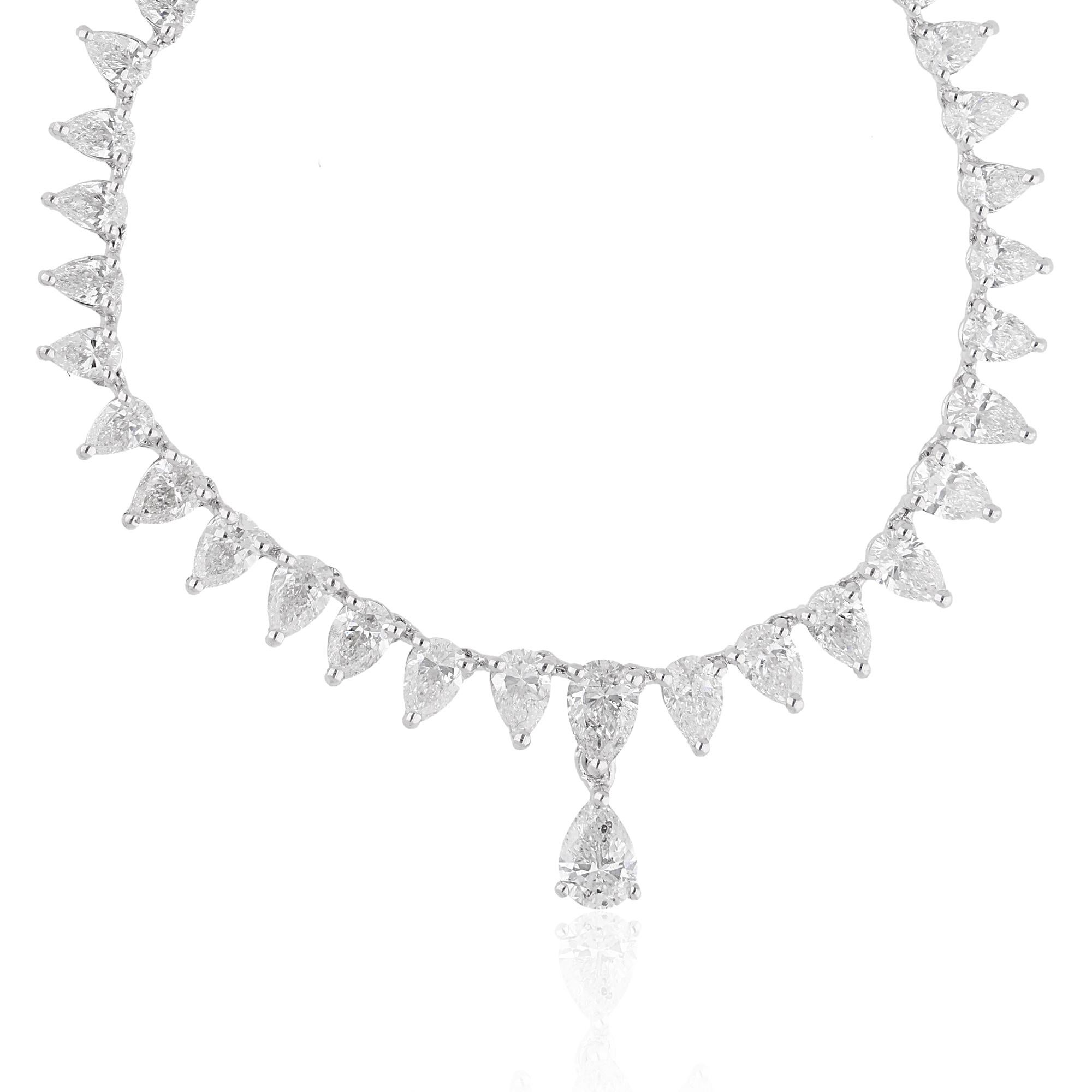 Moderno Diamante a forma di pera da 5,5 carati  Collana a goccia in oro bianco 14 carati Gioielli di pregio in vendita