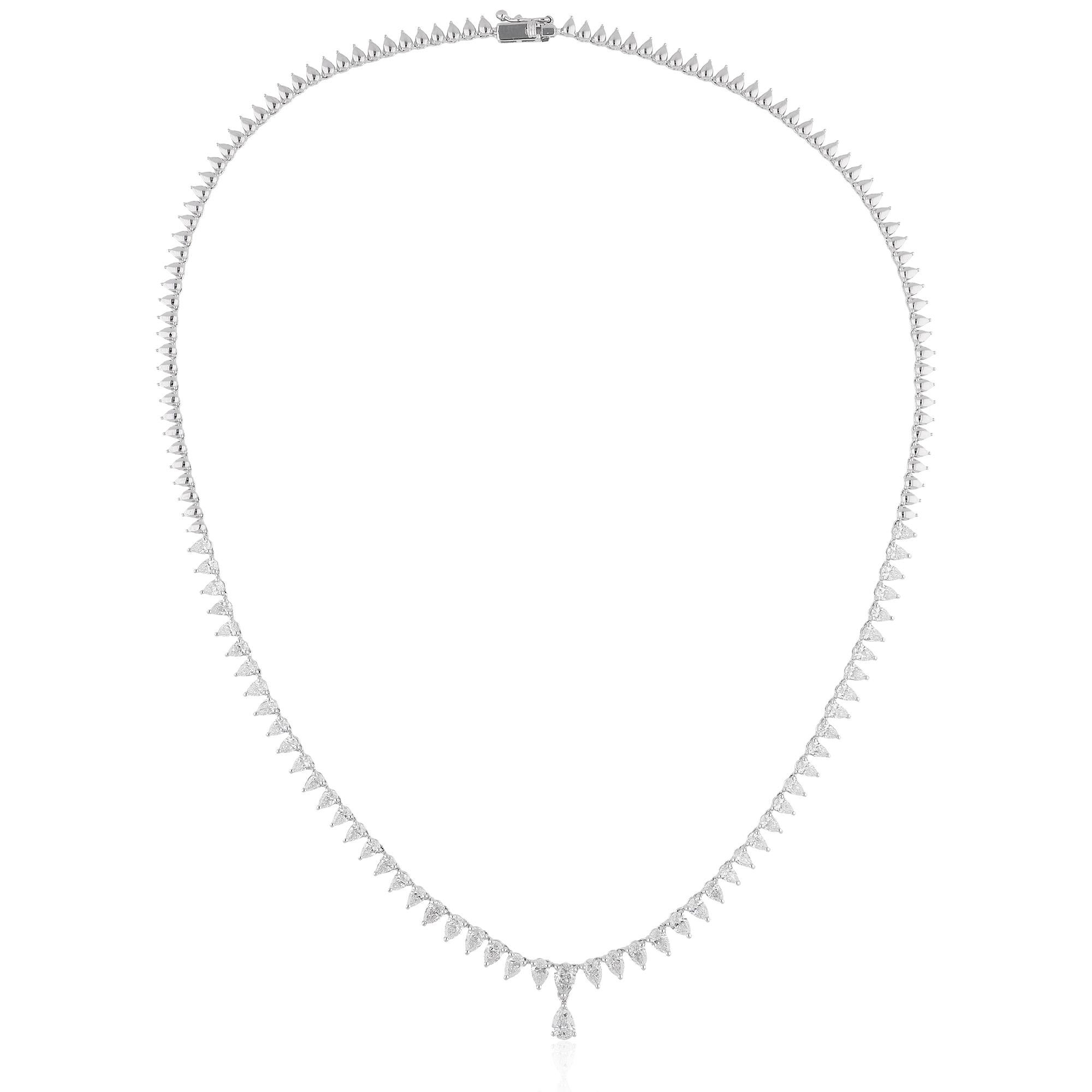 Donna Diamante a forma di pera da 5,5 carati  Collana a goccia in oro bianco 18 carati Gioielli di pregio in vendita