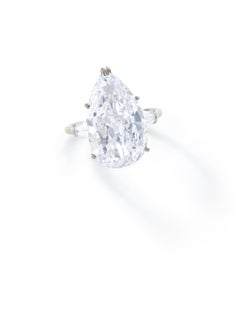 5.5 Carat Pear Statement Brilliant White / G color VVS 14K White Gold