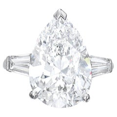 5.5 Carat Pear Statement Brilliant White / G color VVS 14K White Gold