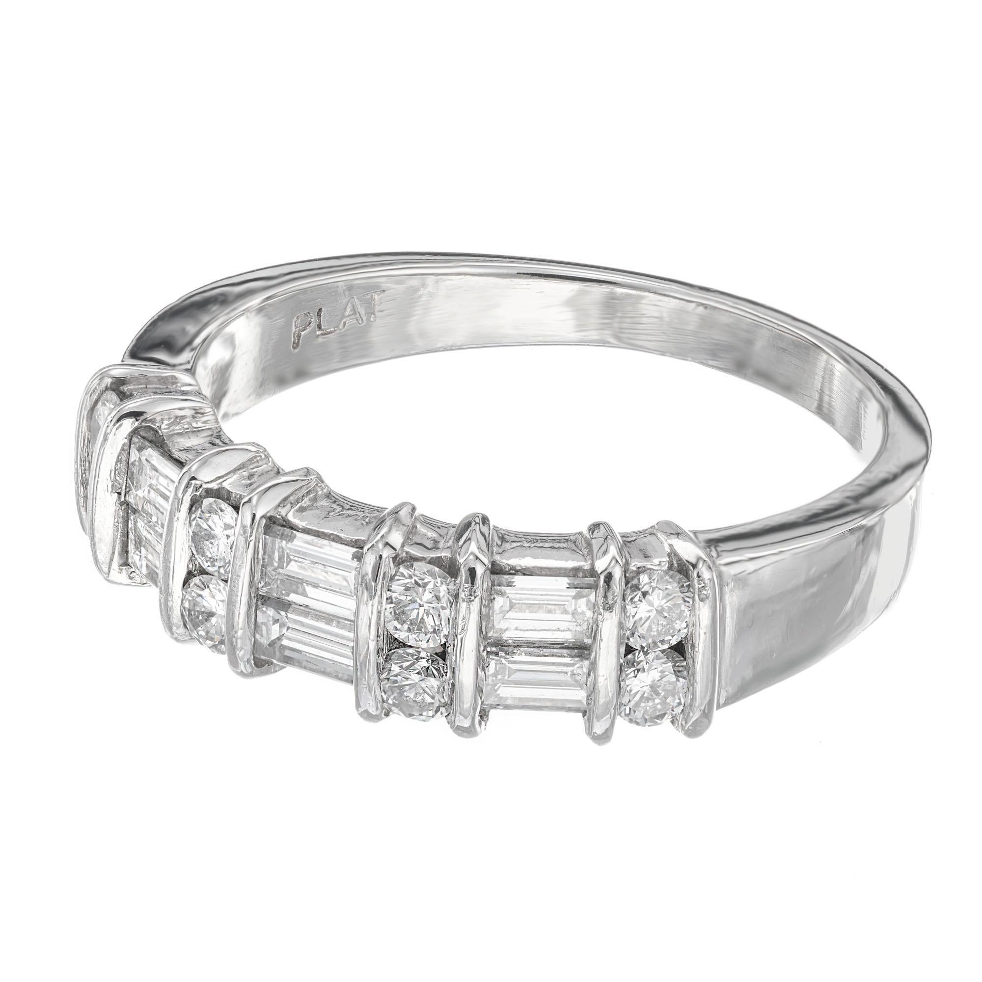 round and baguette diamond band