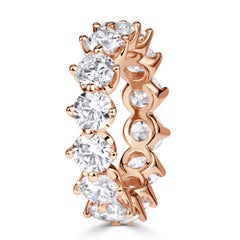 5.5 Carat Round Brilliant Band  18K Gold Signature Sophistication
