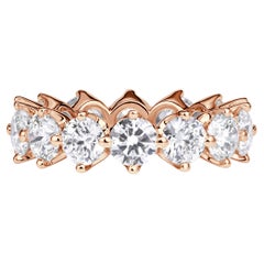 5.5 Carat Round Brilliant Band  18K Gold Signature Sophistication