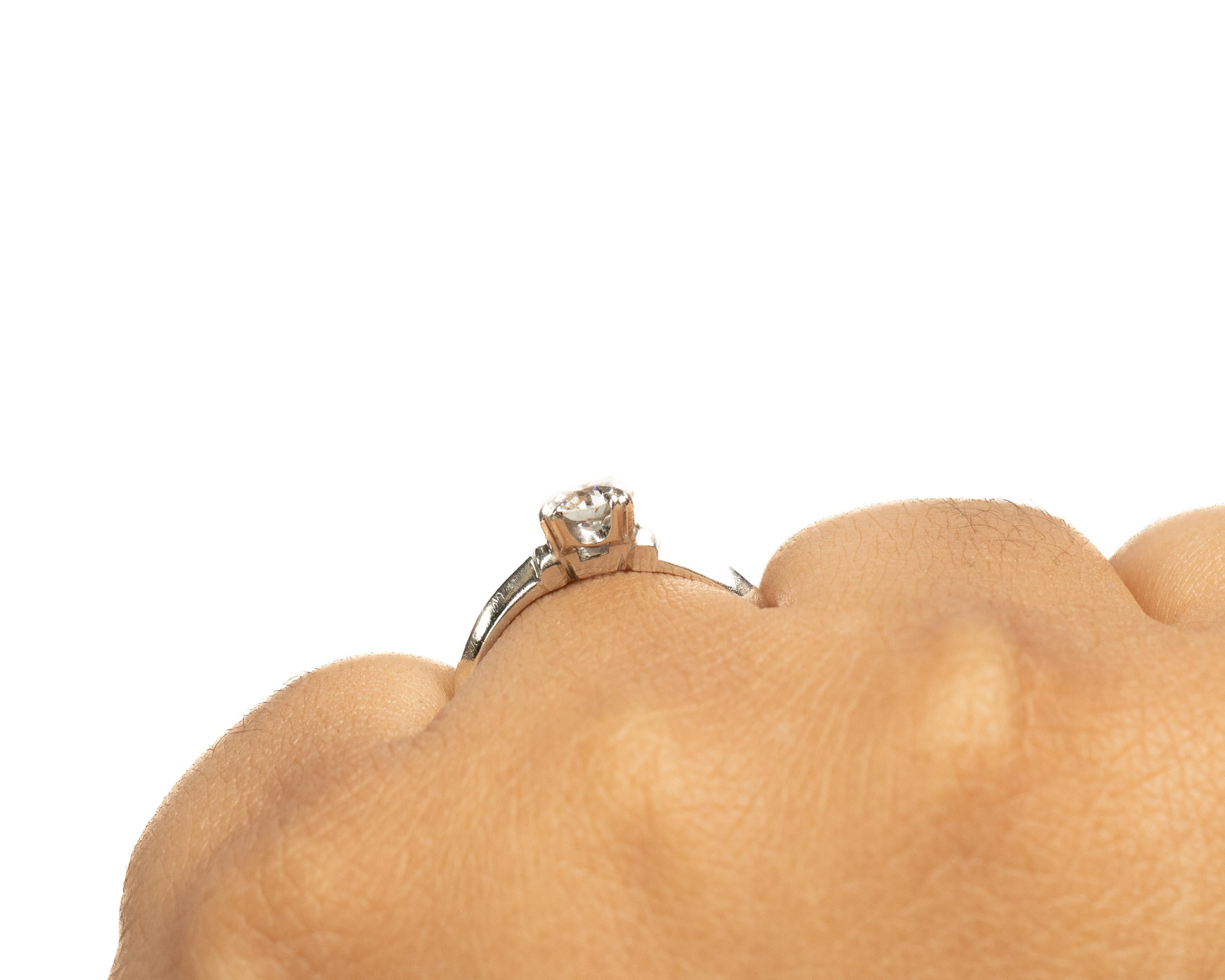 .55 Carat Total Weight Art Deco Diamond Platinum Engagement Ring In Good Condition For Sale In Atlanta, GA