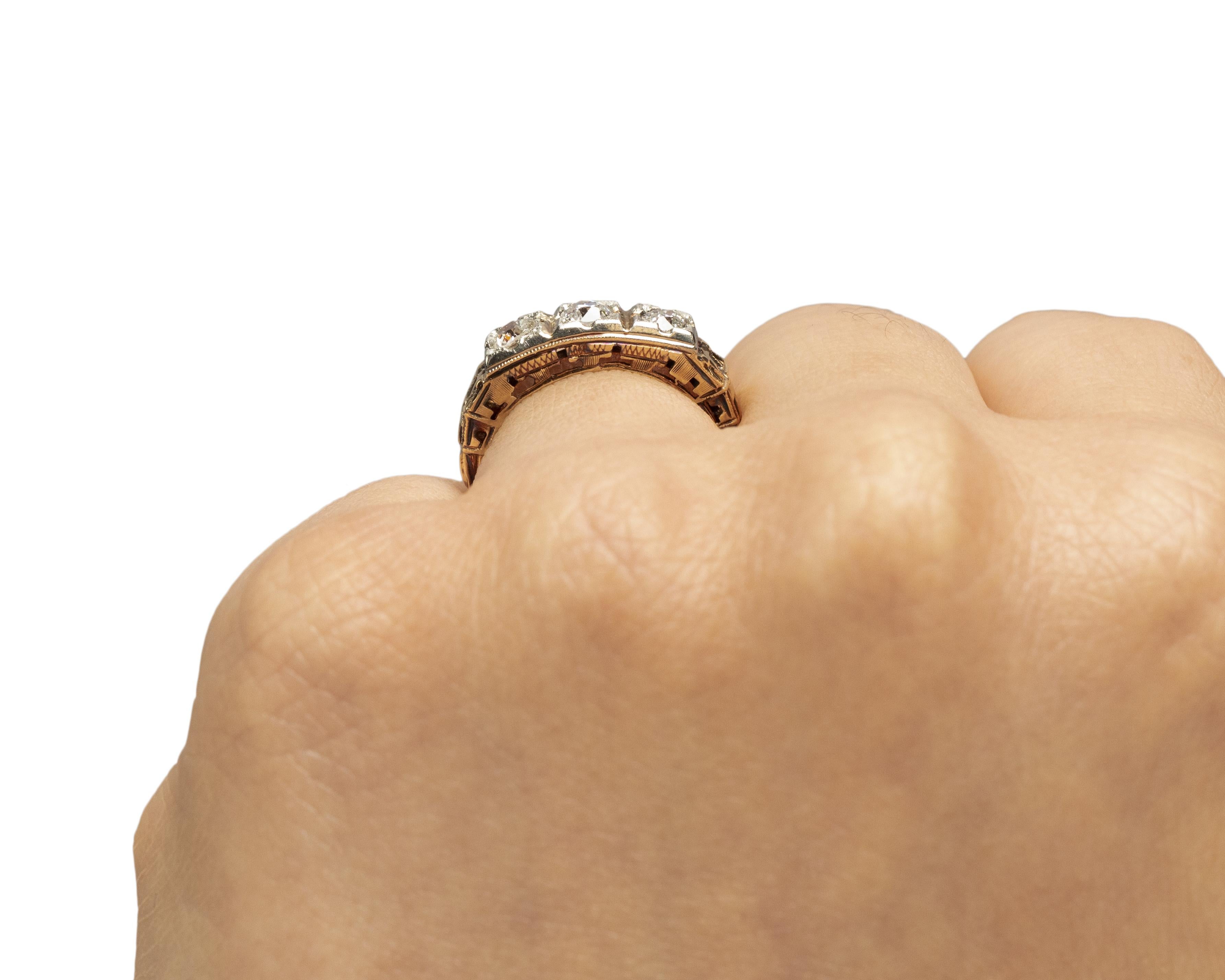 Bague de fiançailles Art Déco en platine avec diamants de 55 carat de poids total Bon état - En vente à Hicksville, NY