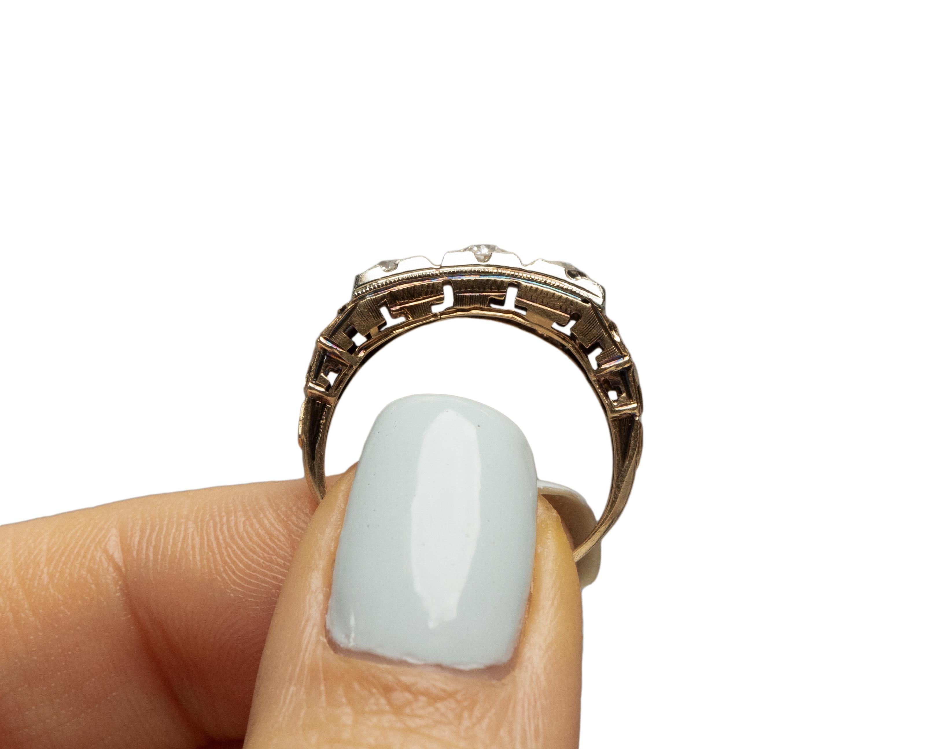 .55 Carat Total Weight Art Deco Diamond Platinum Engagement Ring For Sale 2