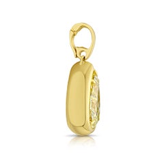 5.5 Carat Yellow Pear Diamond Detachable Bezel Pendant
