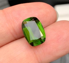 5.5 Carats Olive Green Rectangular Cushion Cut Tourmaline Natural Gemstone