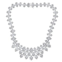 55 Ct Diamond Bridal Necklace 18 Karat White Gold 107 Gm, Estate