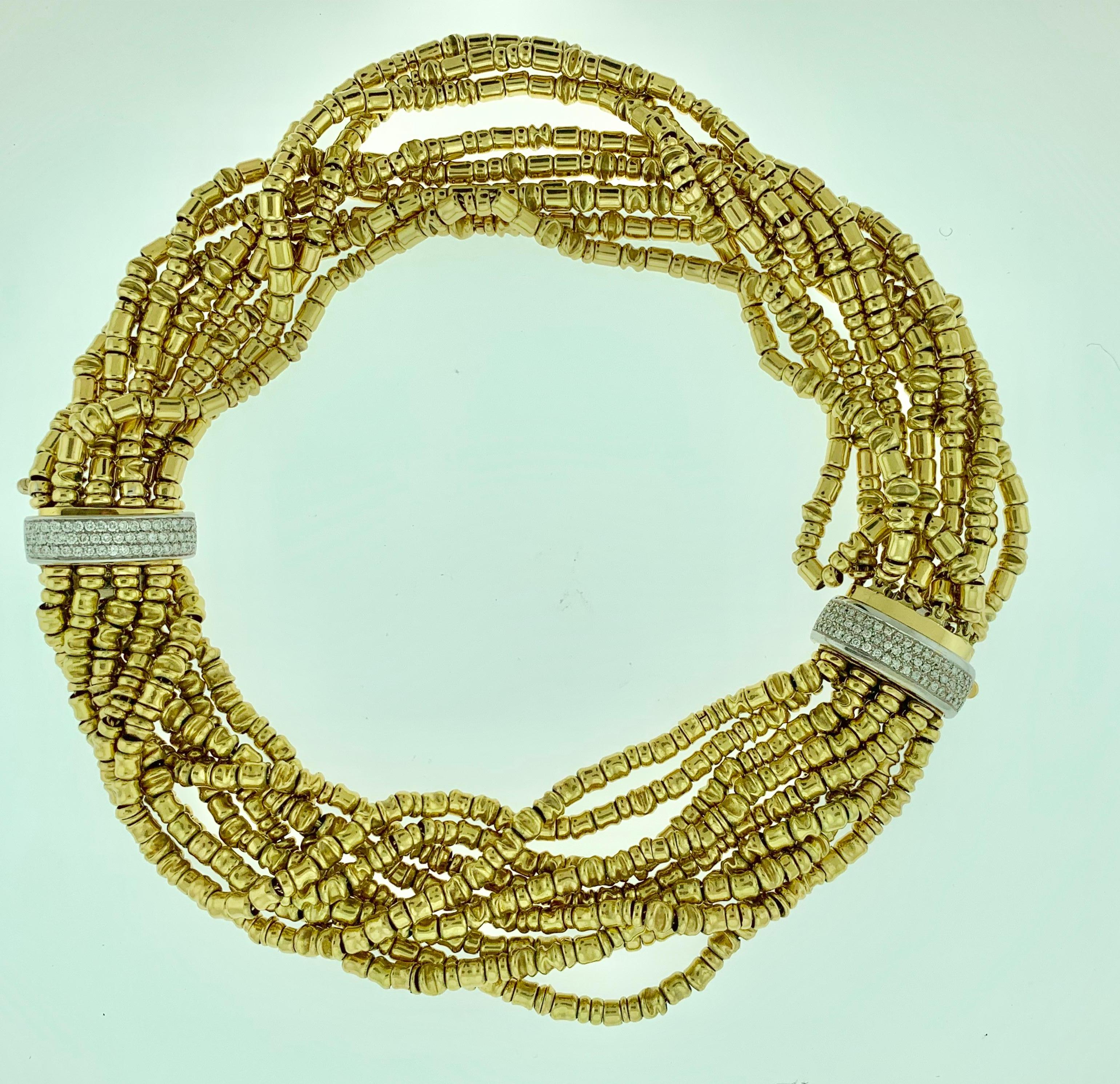 Round Cut 5.5 Ct Diamond Necklace / Bracelets 280 Gm 18K Gold Designer Orlando-Orlandini