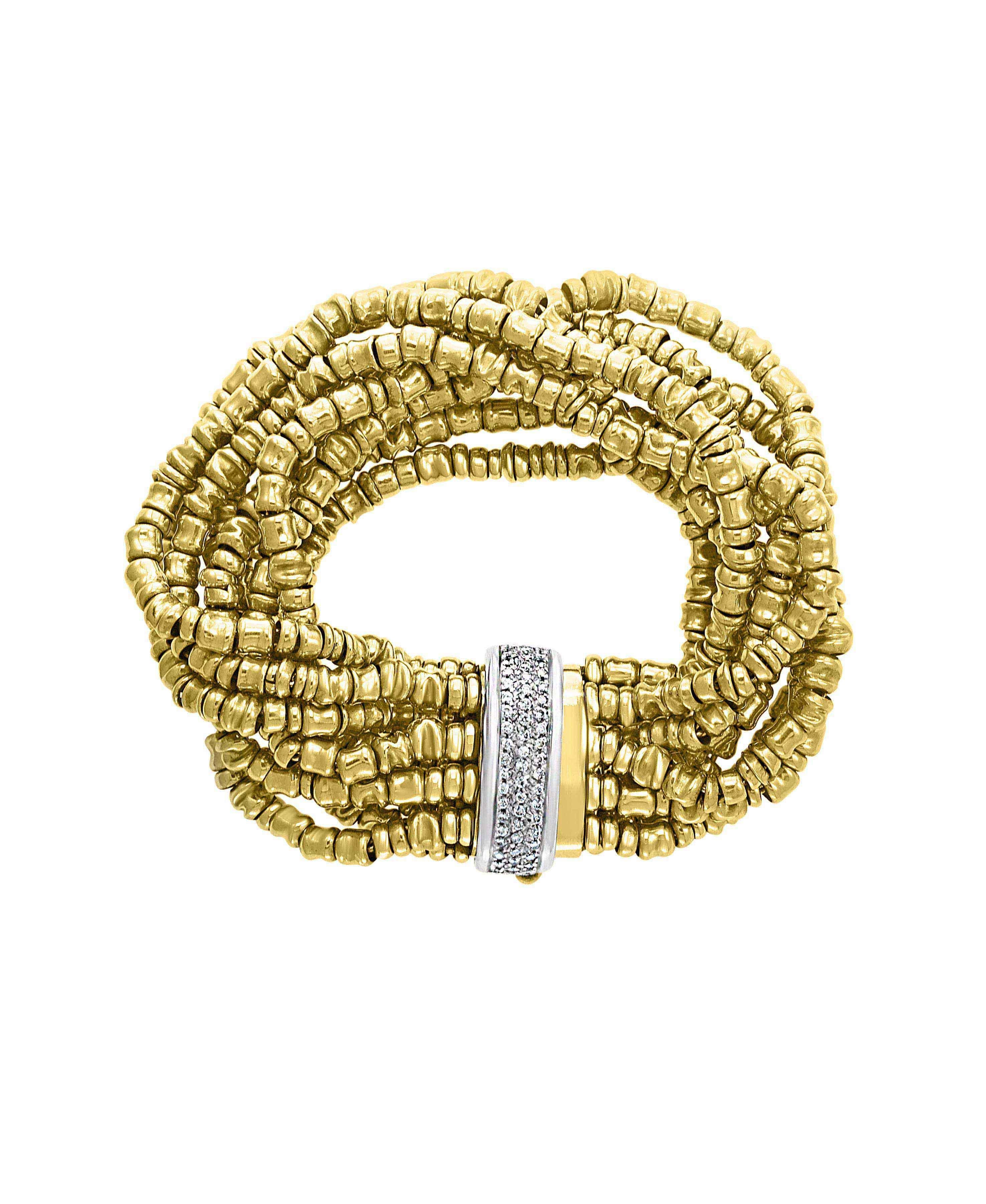 5.5 Ct Diamond Necklace / Bracelets 280 Gm 18K Gold Designer Orlando-Orlandini In Excellent Condition In New York, NY