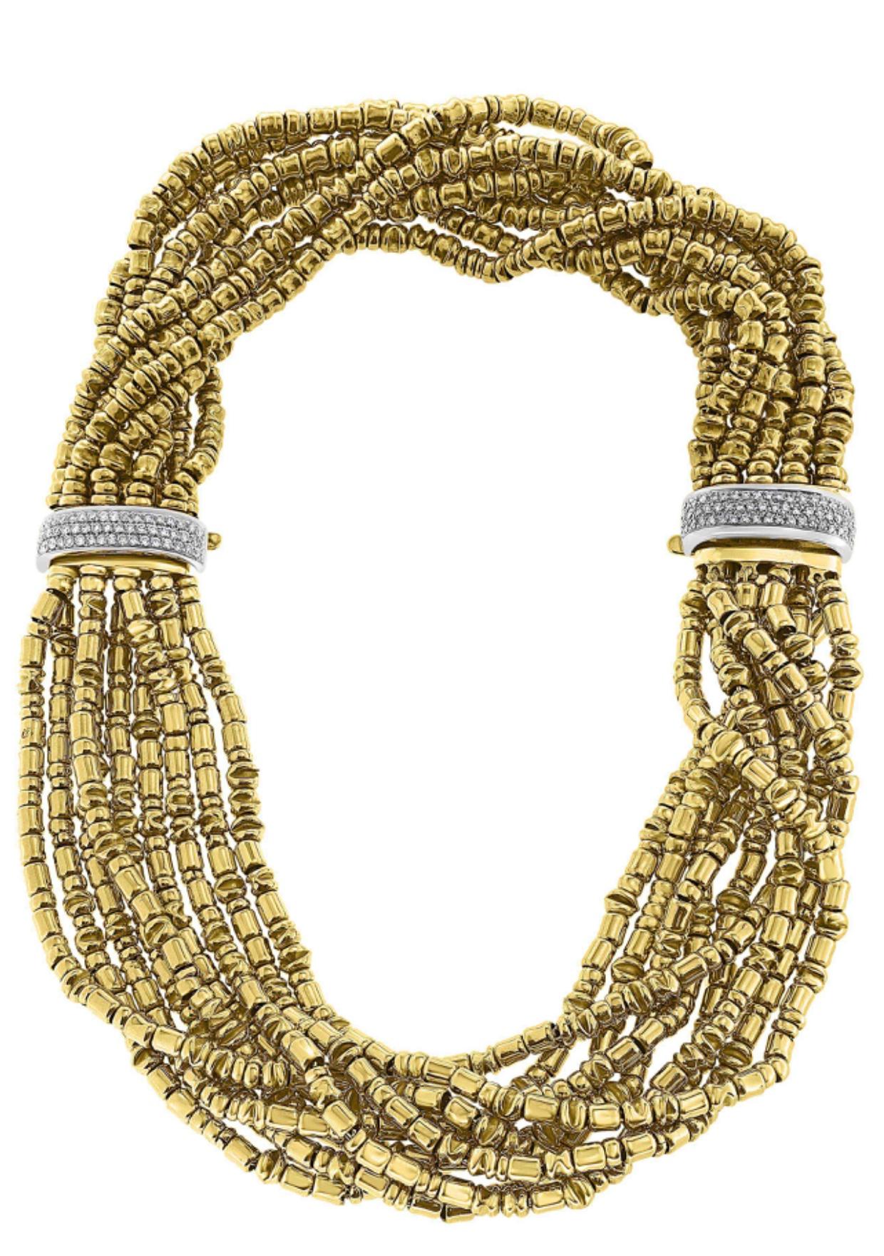 Women's 5.5 Ct Diamond Necklace / Bracelets 280 Gm 18K Gold Designer Orlando-Orlandini
