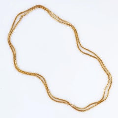 55" Gold Boxy Link Chain Layering Necklace By Monet, 1970s