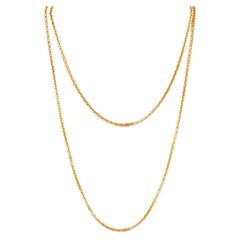 55" Gold Boxy Link Chain Layering Necklace By Monet, 1970s