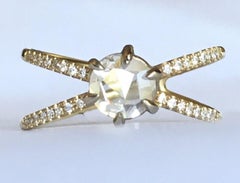 5.5 mm Rose Cut Diamond Unique Diamond Engagement Handmade 14k Micro Pave'