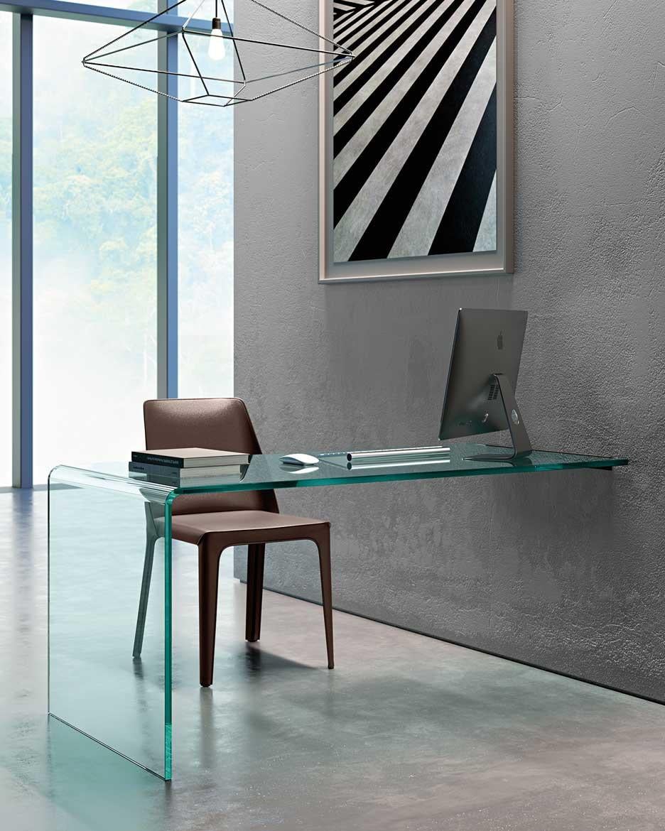 Rialto L Modern Wall-Mounted Glass Desk by Fiam 5