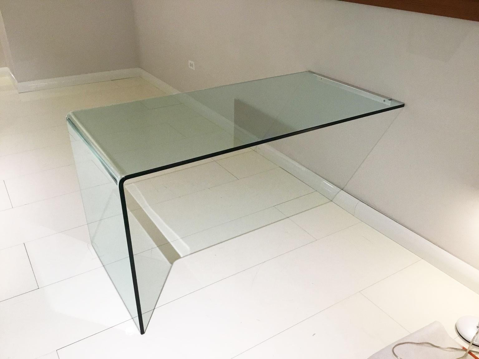 wall mounted glass desk
