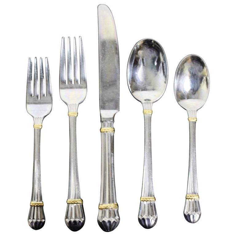 55 Vintage Yamazaki Carouselle Gold Stainless Flatware Silverware