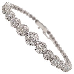 5.50 Carat 18 Karat White Gold Diamond Tennis Bracelet