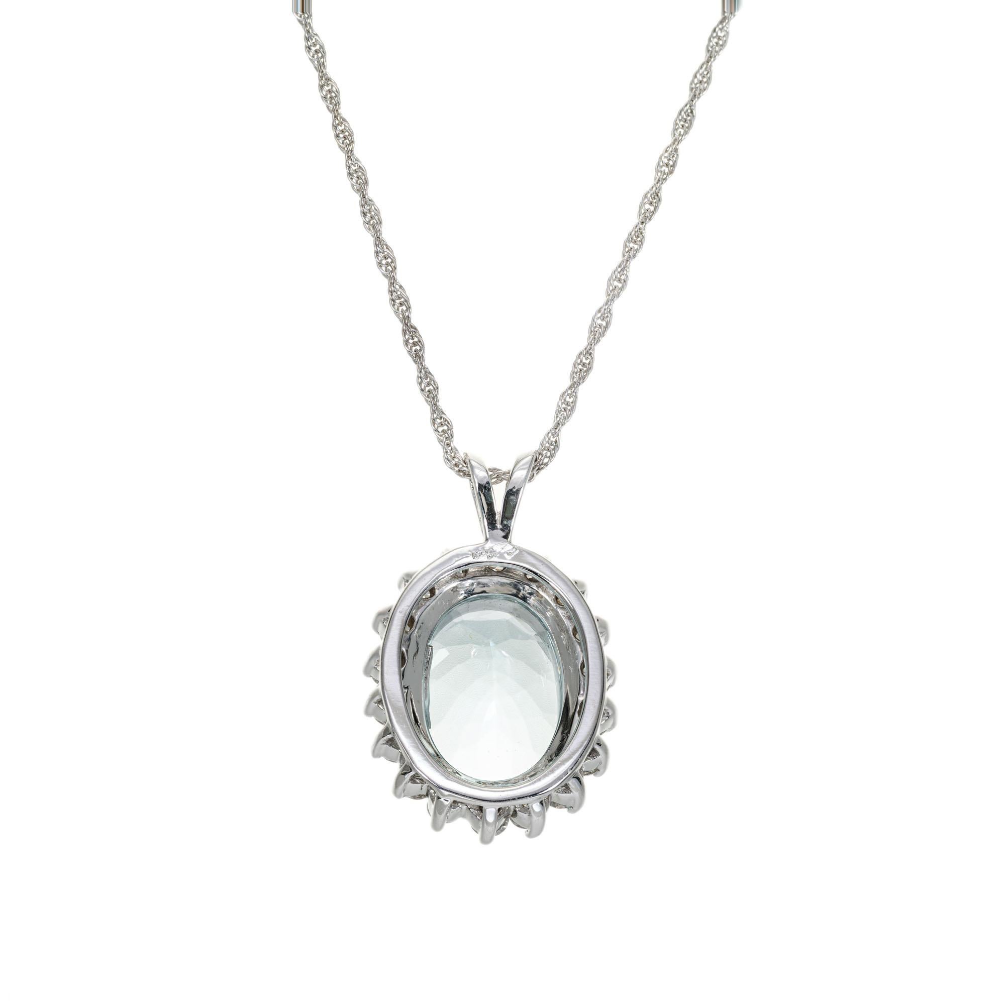 white gold aquamarine necklace