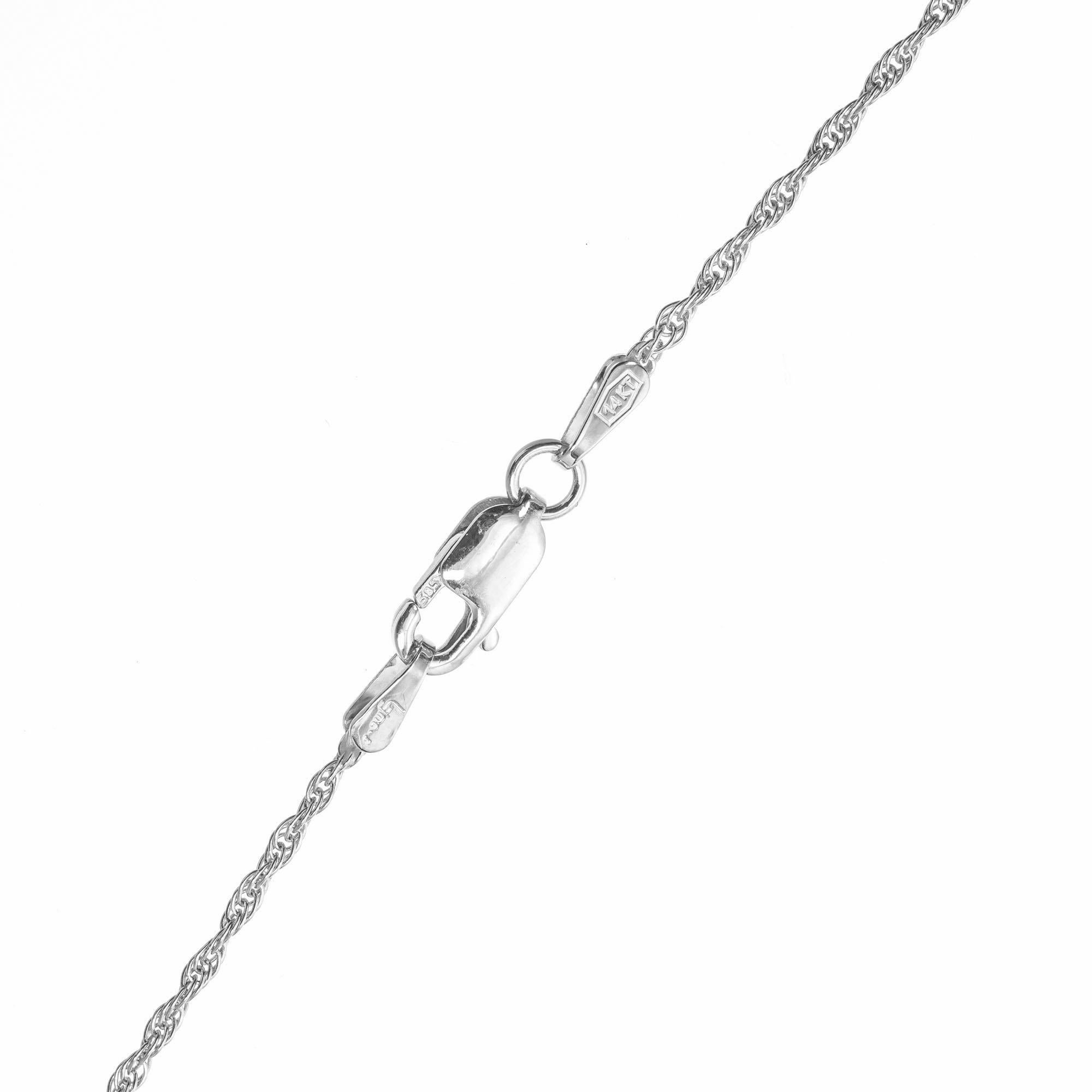 5,50 Karat Aquamarin-Diamant-Weißgold-Anhänger-Halskette im Zustand „Gut“ im Angebot in Stamford, CT