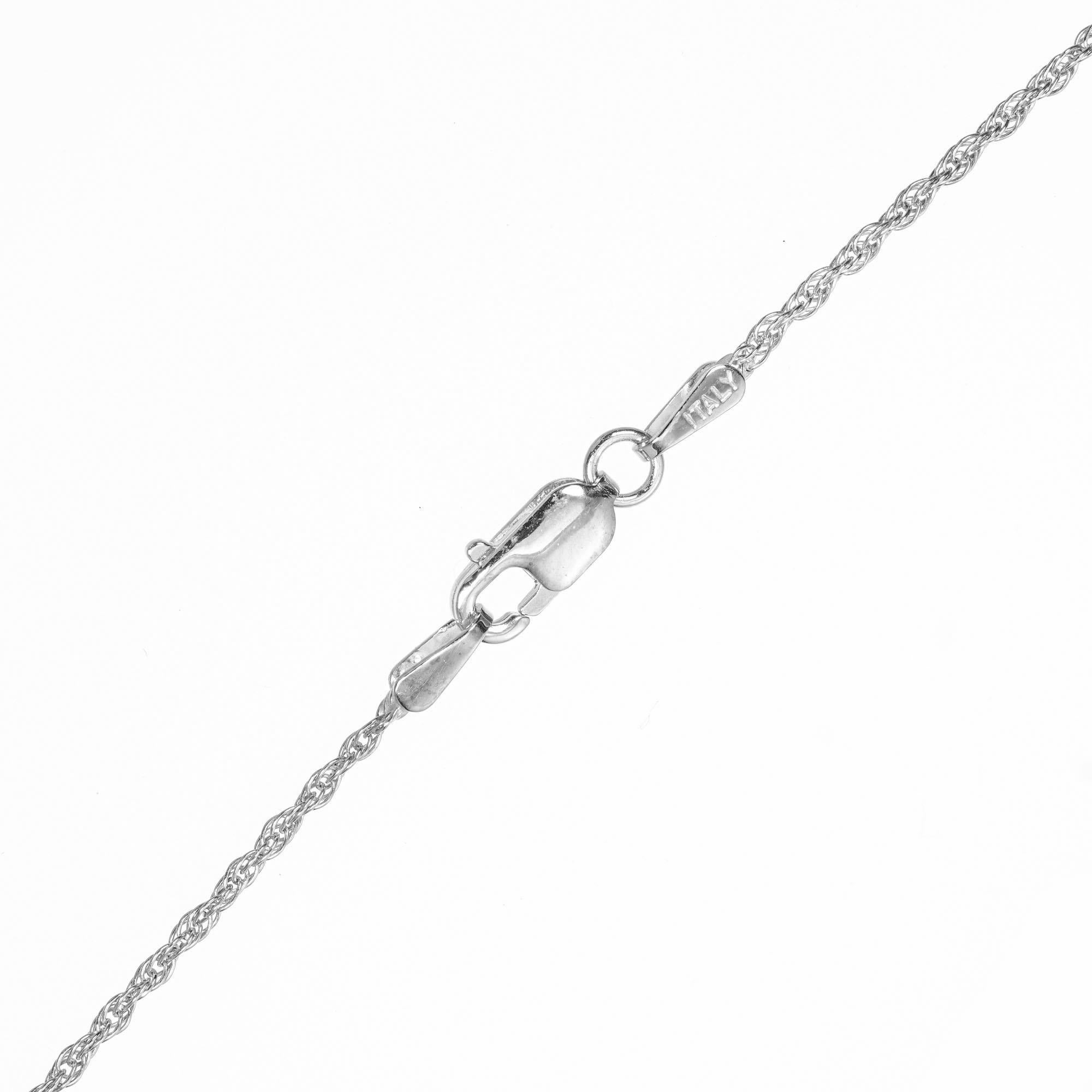 5,50 Karat Aquamarin-Diamant-Weißgold-Anhänger-Halskette Damen im Angebot